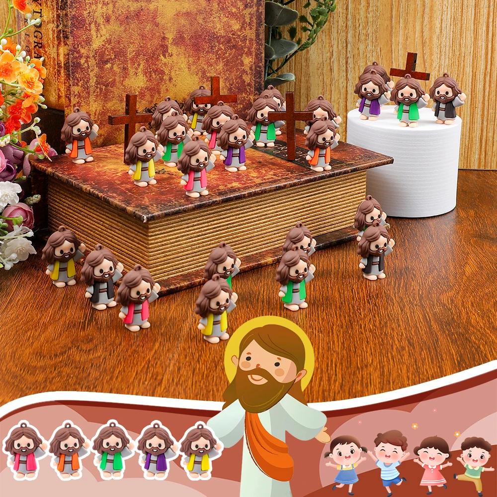 Easter Jesus Toys Easter Mini Jesus Figurines Decorative Multifunctional Party Favors doll pendant(Multiple specification)