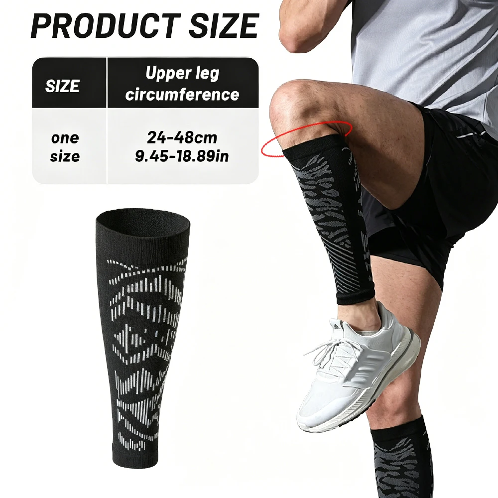 1Pair Calf Compression Sleeves for Men Women - Footless Compression Socks Support for Varicose Veins, Nursing, Pregnancy,Running