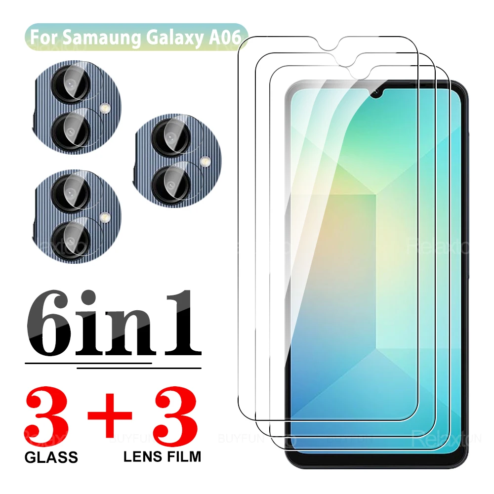 

6in1 SamsungA06 screen protector Lens film For Samsung Galaxy A06 A 06 06A GalaxyA06 6.7 inches 5G Phone tempered glass SM-A065M