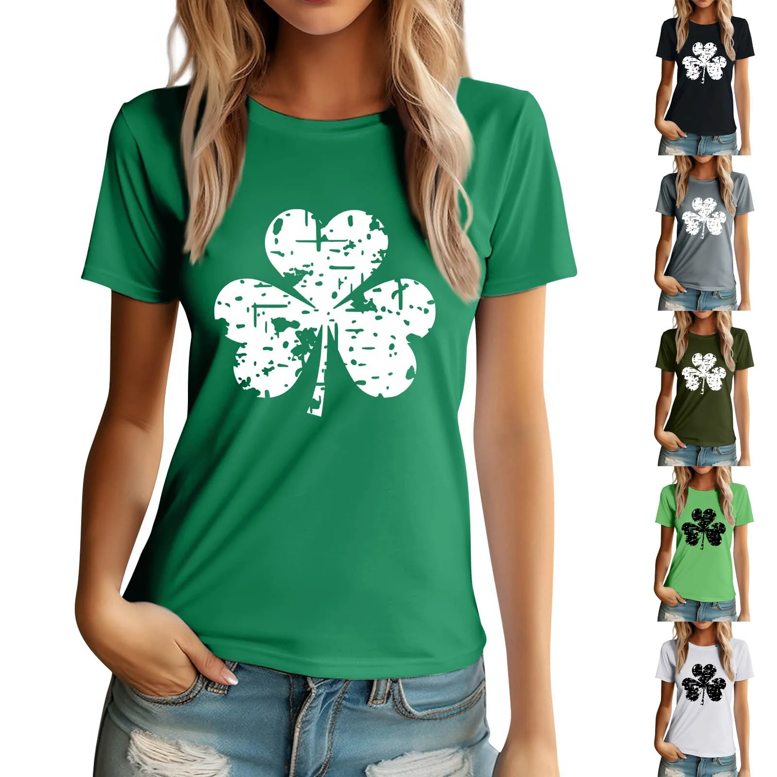 3.17 Happy St. Patrick’s Day T Shirt Carnival Ireland Festival Green Tee Summer Woman Harajuku T-shirt Vintage Print Tops Femme