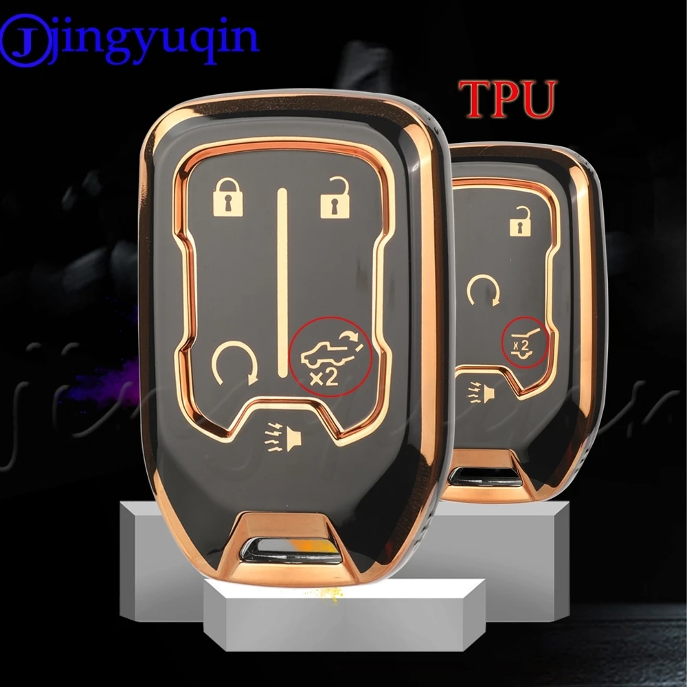 JYQ 5/6BTN TPU Car Key Case Cover For GMC Acadia Tahoe Yukon Suburban Silverado Sierra Terrain for Chevrolet Auto Accessories