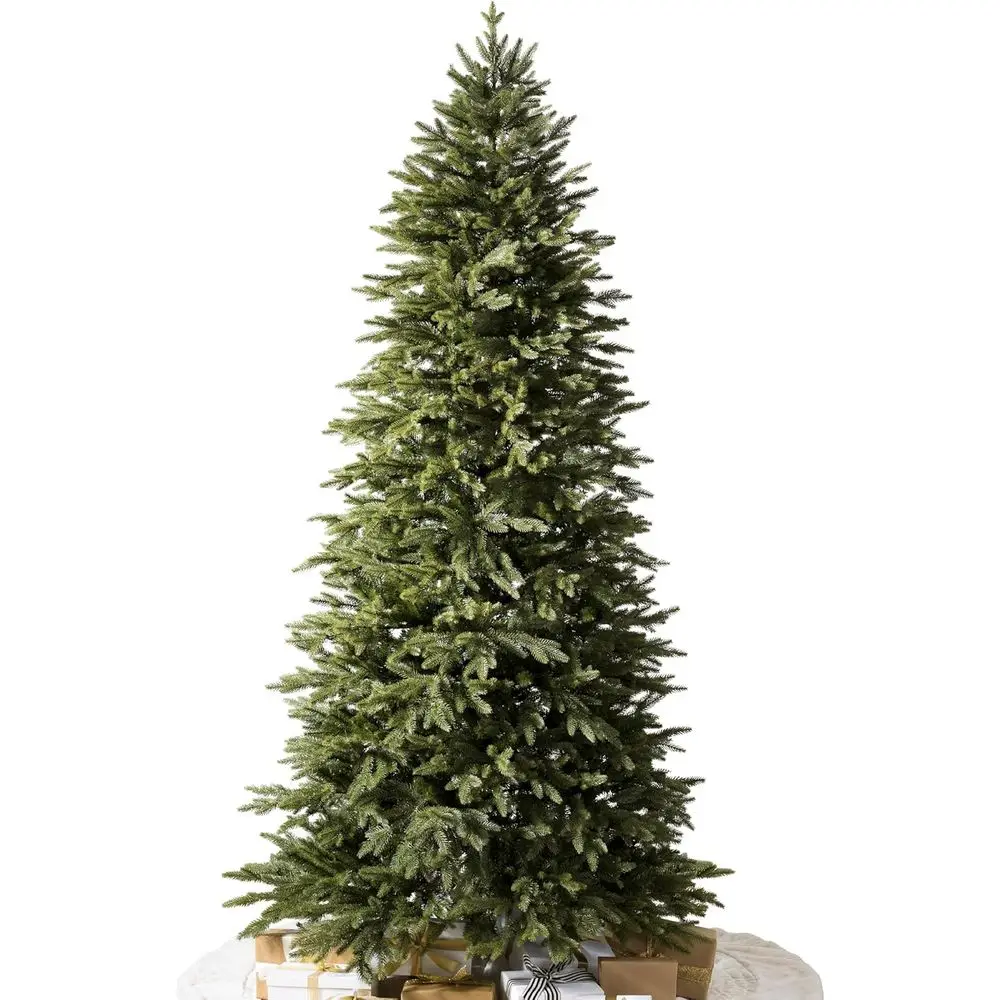 

Реалистичная узкая новогодняя елка высотой 7 футов с натуральной игольчатой хвоей, премиум-подставкой и простой сборкой для дома, без подсветки