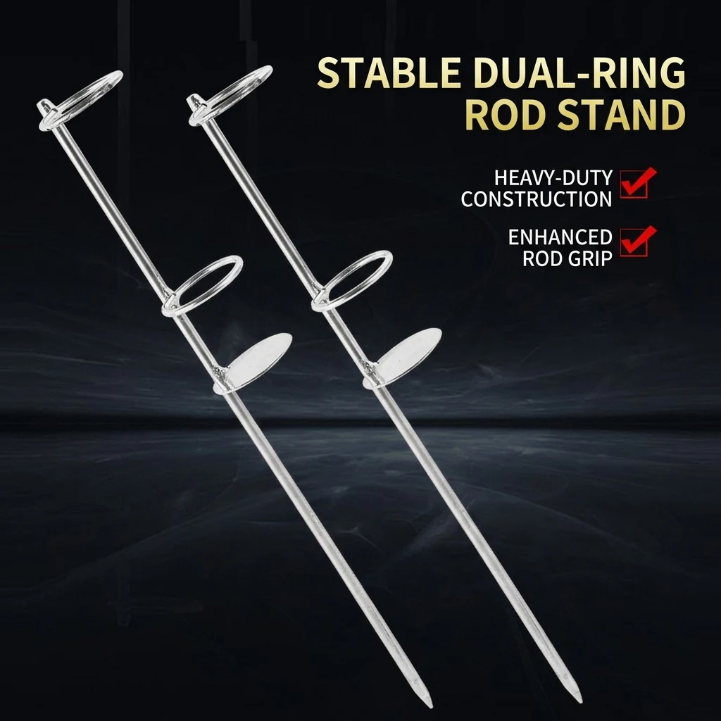 Verstellbarer Angelrutenhalter aus Metall mit Doppelring, 30/37/47 cm, für Meeres-, See- und Flussangeln, langlebig, unverzichtbar für Angler. – Detail 7
