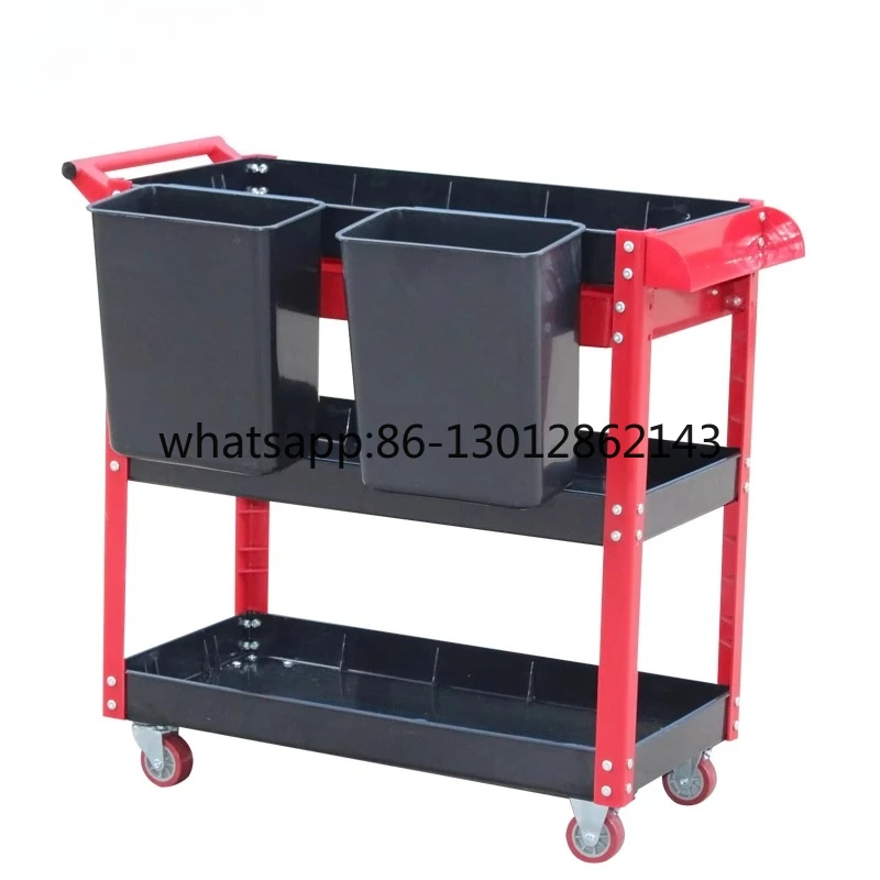

Car beauty tools multi-functional plastic hand push four-layer maintenance cart with plastic bucket LA115004