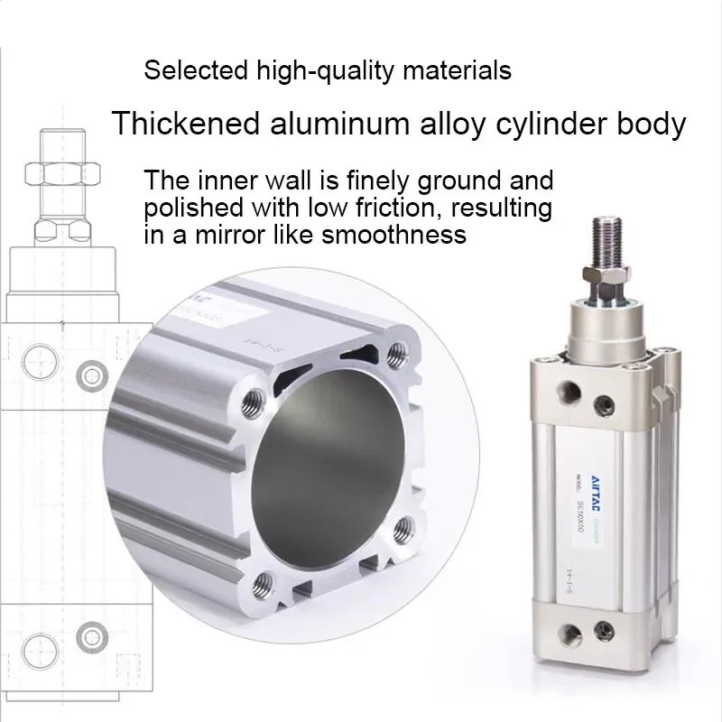 AIRTAC SE80 Pneumatic Standard Air Cylinder 25 50 75 100 125 150 175 200 250 300 350 400 450 500 600 700 800 900 1000 Stroke