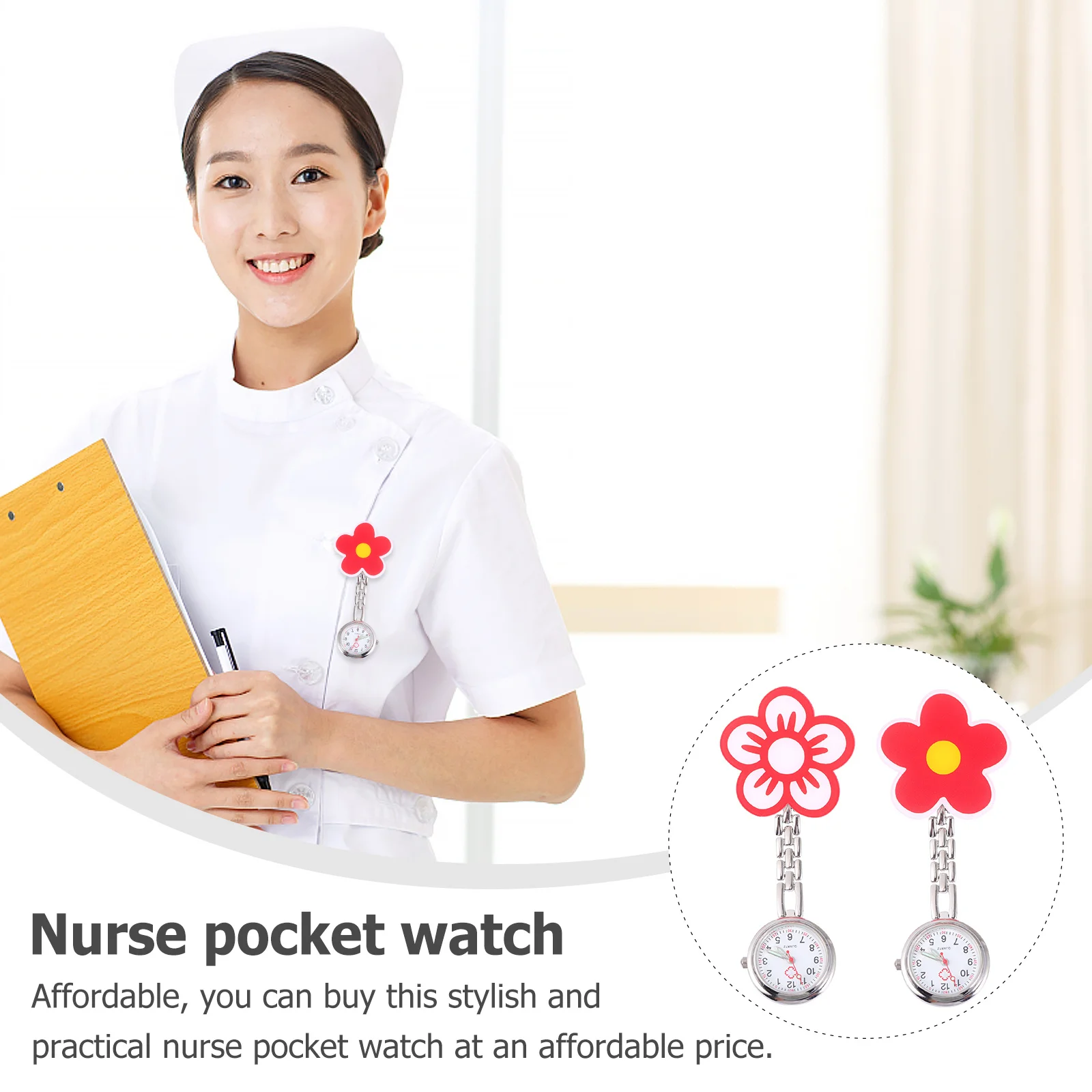 2Pcs Nursing Watch High Quality Materials Durable Practical Easy Carry Clear Time Display Classic Stylish Design Luminous