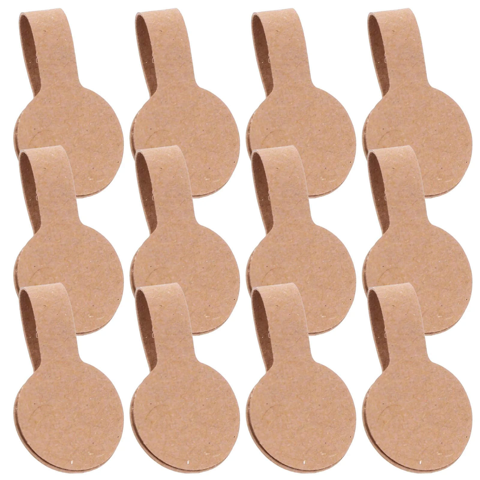 100Pcs Blank Kraft Paper Labels Adhesive Jewelry Marking Tags Pricing Display Tags for Rings Clothes Stationery