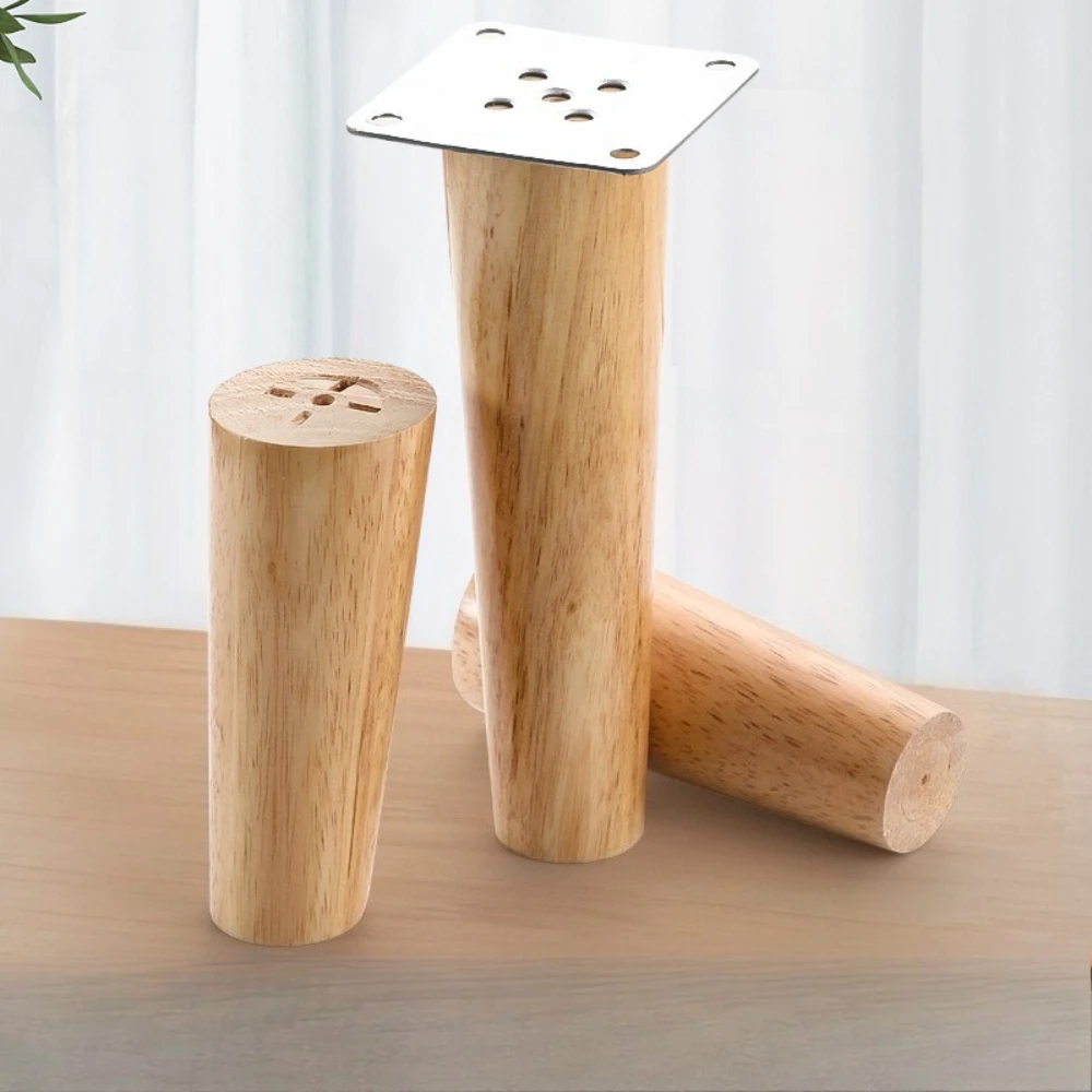 4pcs Solid Wood Sofa Legs Wooden Coffee Table Furniture Bedside Table TV Cabinet Support Stabilize Feet Straight Furniture Legs