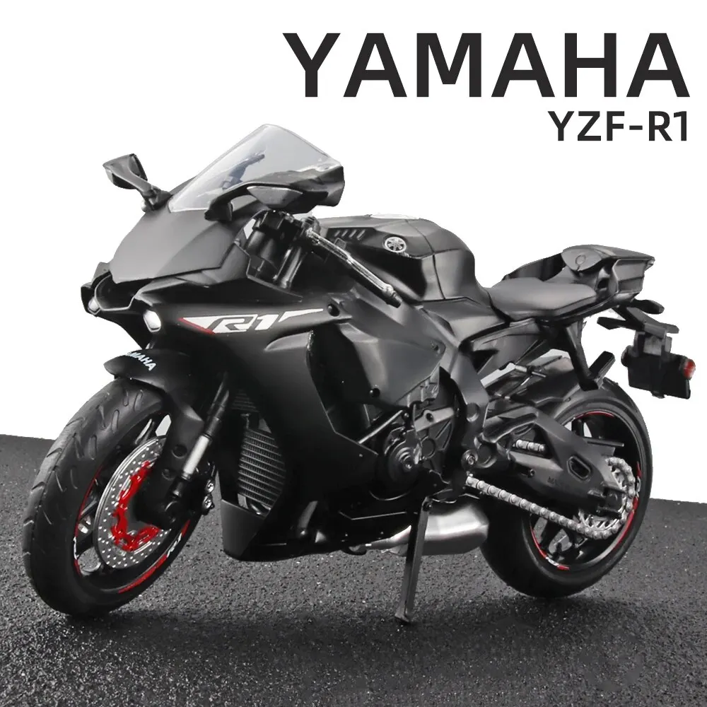 プラスチック部品付きモーターサイクルモデルダイキャスト金属,ヤマハYZF-R6, 1:12スケール,2020