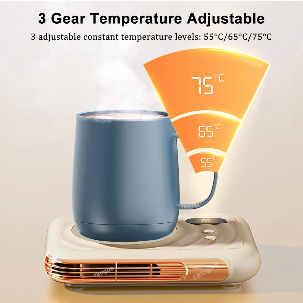Mini scaldatazze scaldatazze 2 in 1 scaldatazze 220V scaldatazze elettrico 3 temperature 75 ℃   Riscaldatori per tazze d'acqua per tè al latte, cuscino riscaldante da scrivania