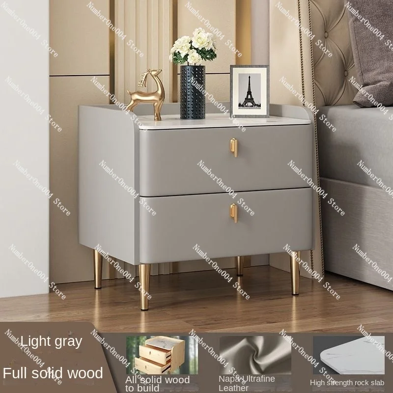 Solid Wood Slate Bedside Table Is Luxurious and High-grade. Online Celebrity Bedside Cabinet Is Modern and Simple. Small Lockers