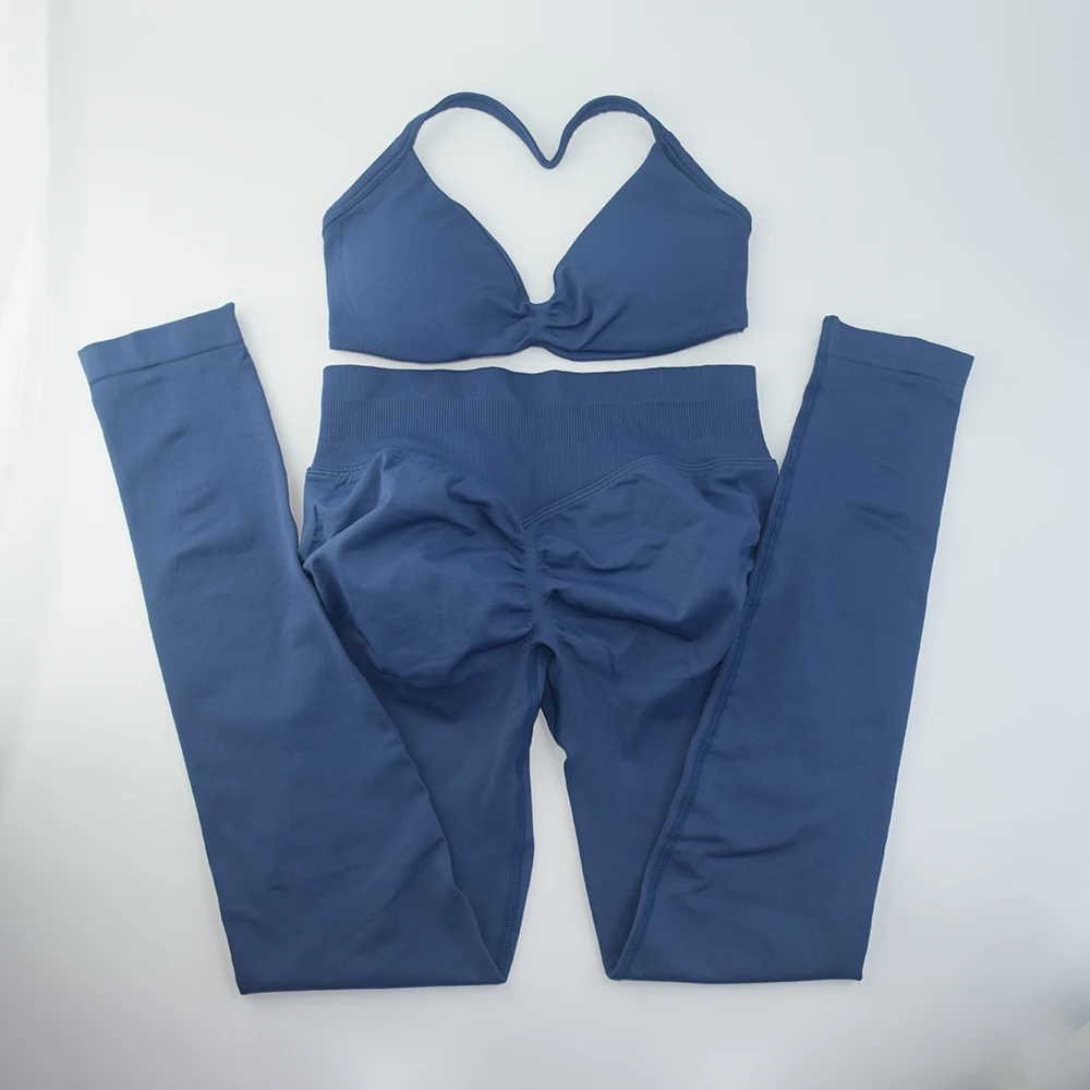 2 قطعة مجموعة حمالة الصدر Strappy الصالة الرياضية حزام رفيع سلس النساء عالية دعم الرسن حمالات الصدر الرياضية Scrunch تجريب اليوغا لا شعار