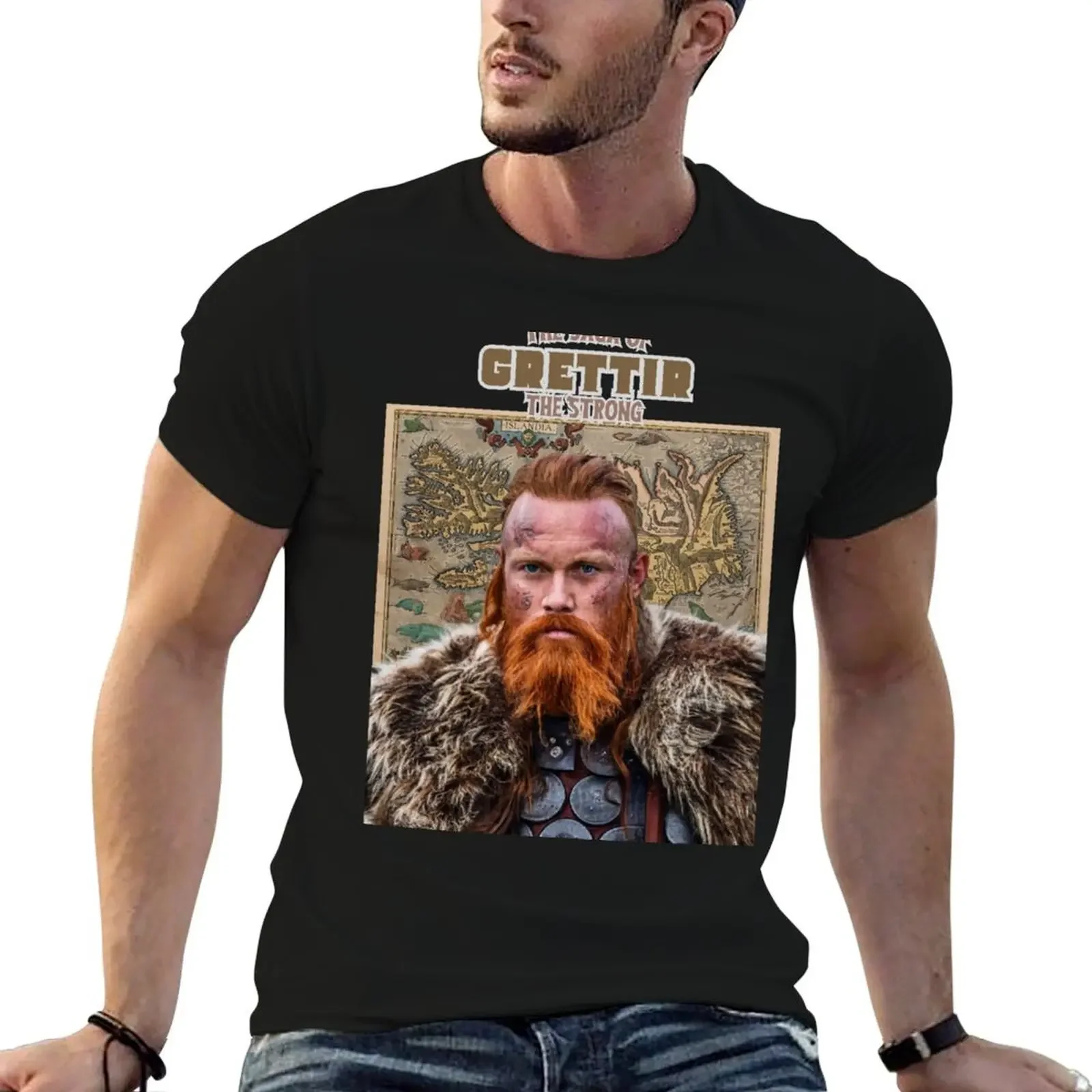 

The Icelandic Medieval Saga of Grettir the Strong and Naughty T-Shirt graphic shirts customs mens big and tall t shirts