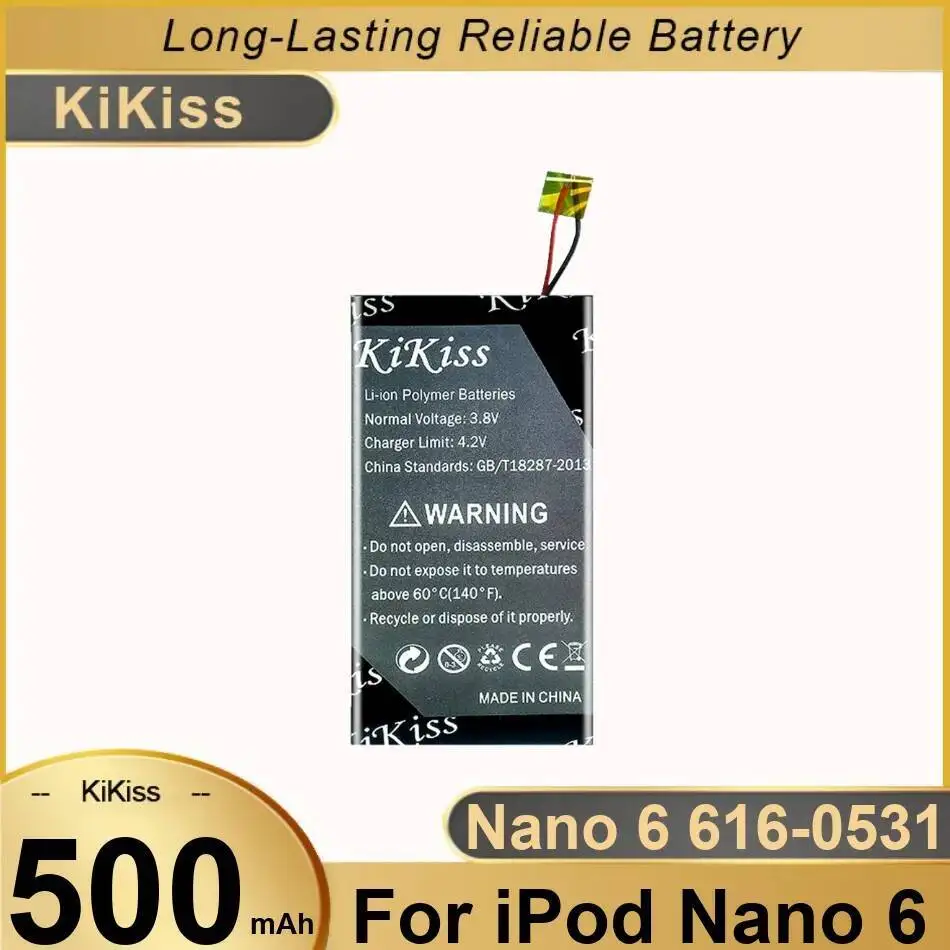 500 мАч для Apple Ipod Nano 6 6-го поколения 8 ГБ 16 ГБ 616-0531 Сменный аккумулятор премиум-класса для Mp3 500 мАч для Apple Ipod Nano 6 6-го поколения 8 ГБ 16 ГБ 616-0531 Сменный аккумулятор премиум-класса для Mp3