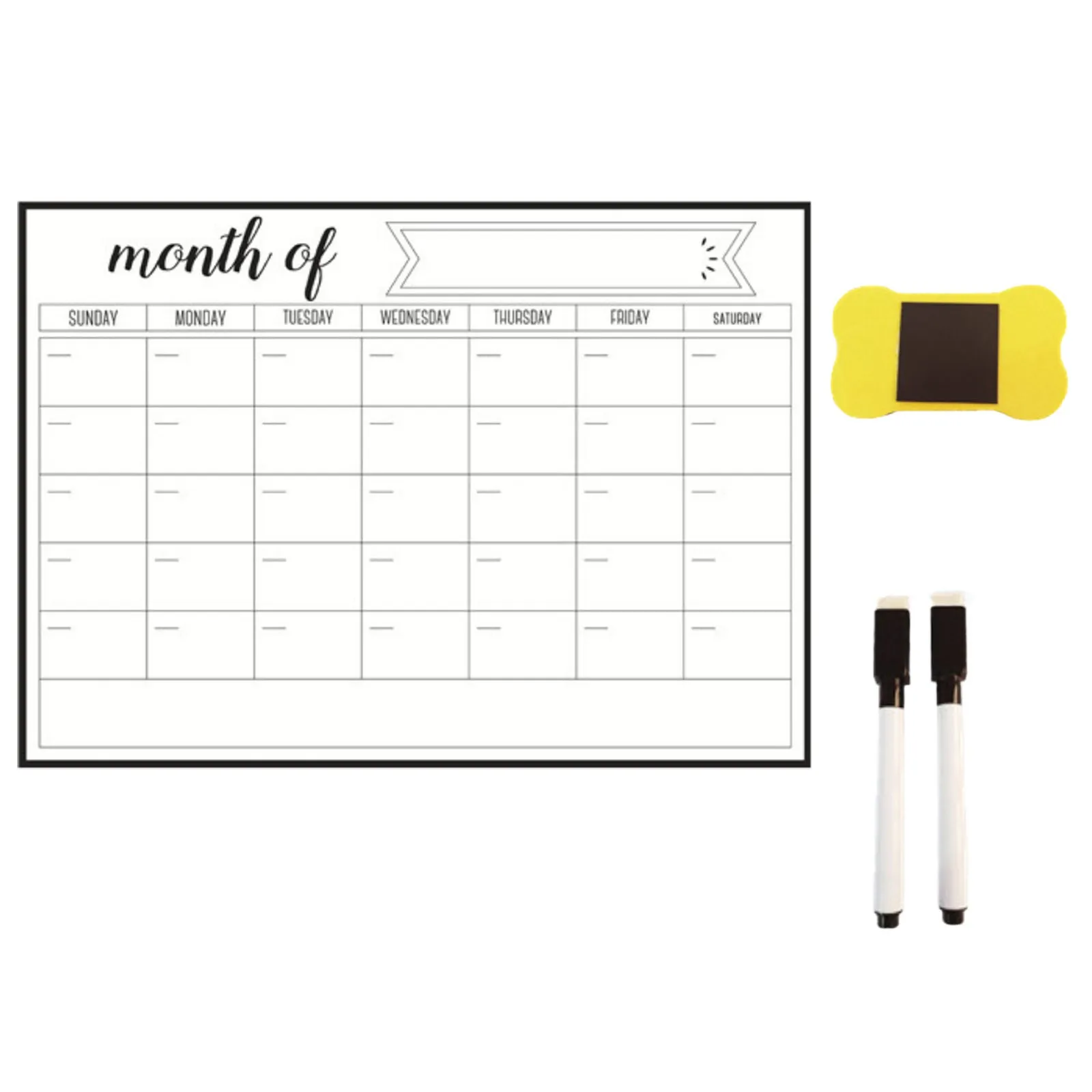 10ml Magnetic Monthly Weekly Planner Calendar Table Dry Erase Whiteboard Blackboard Fridge Sticker Message Board Menu Creative