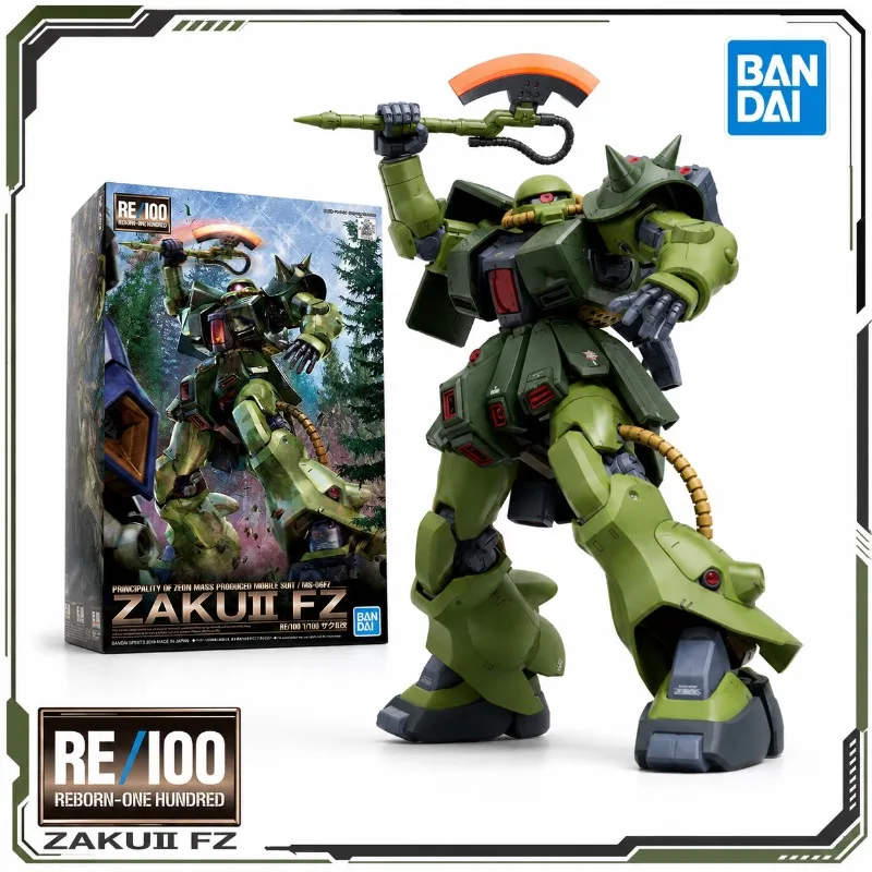 Image of Auf Lager Bandai Original RE 100 1/100 Zaku II FZ Gundam Anime Actionfiguren Bausatz Sammlerstücke Spielzeug Geschenke für Männer