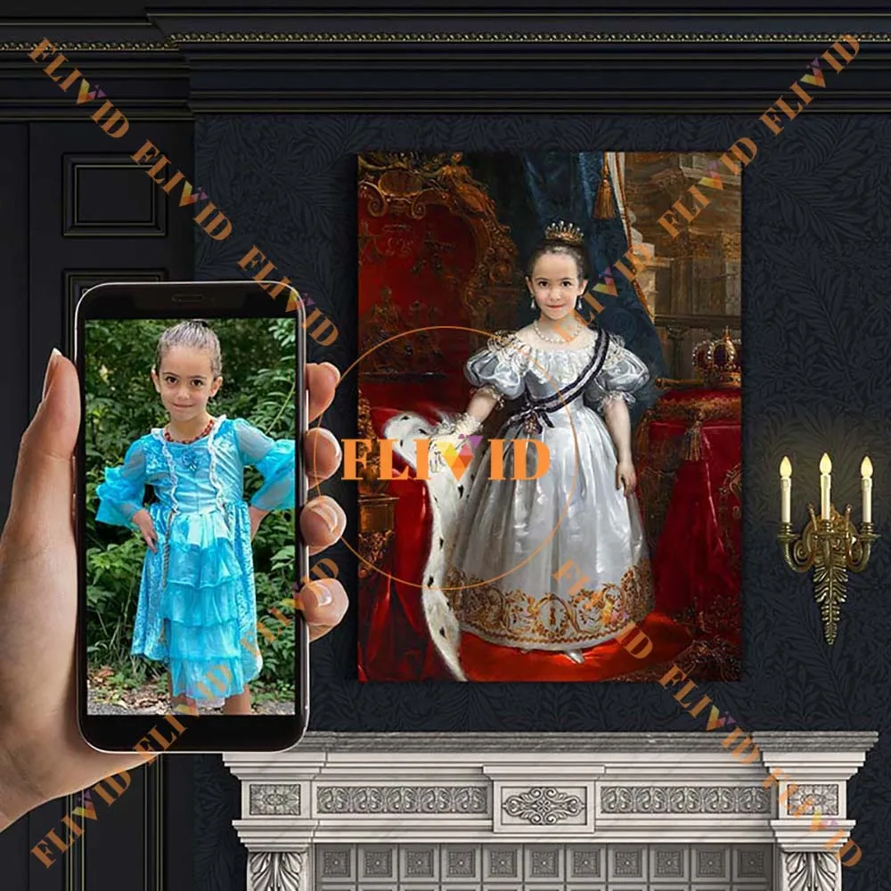 Custom King Queen Princess Portrait Movie Hero Poster Wall Art Canvas Painting Wall Pictures For Living Room Decor Unframed