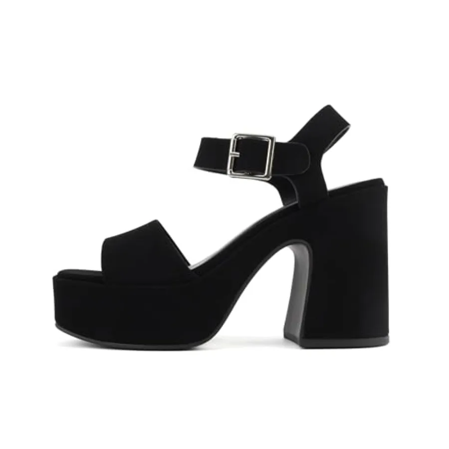 

Launch ~ Women Open Toe Ankle Strap Platform Chunky High Heeled Sandal