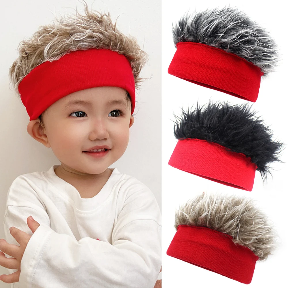 Knitted Simulation Hair Hat Fashionable Stretch Men's Hat for Birthday Christmas Gift