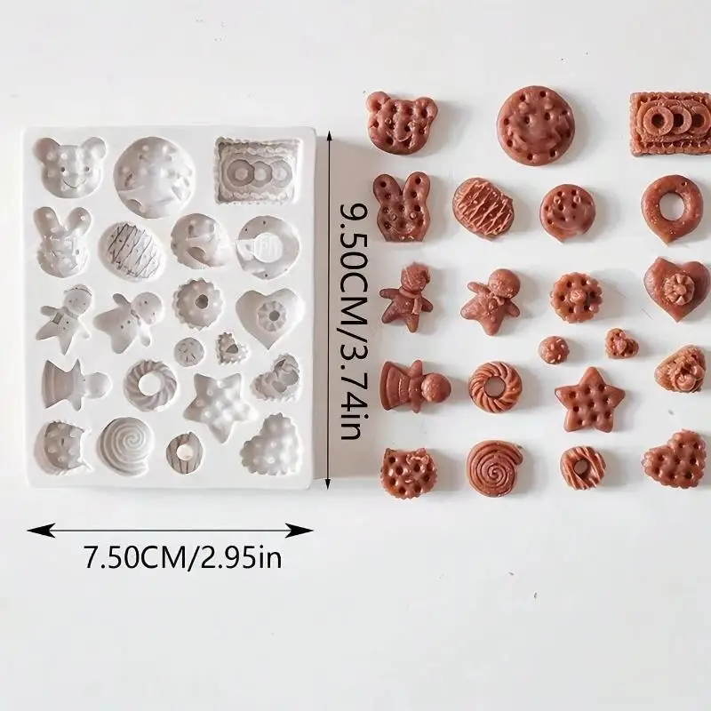 Mini Silicone Chocolate Cookie Mold for DIY Crafts