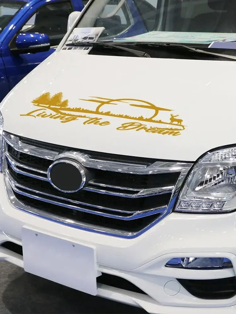 Autocollants de voiture Camping vie forêt décor décalcomanie pour Van Camper caravane Cargo caravane RV voiture SUV enveloppes Auto accessoires