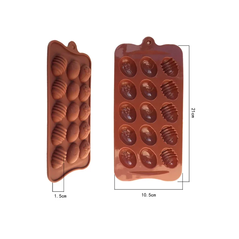 15 Cavity Easter Eggs Chocolate Cake Mold Silicone Fondant Mold DIY Cookies Desserts Candy Cupcake Pastry Baking Tool Bakeware