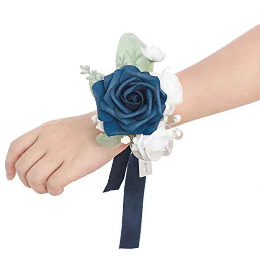 2pcs-navy-blue-artificial-flower-wrist-corsage-for-girls-and-mothers-elegant-wristlet-decor-ideal-for-homecoming-wedding-annive