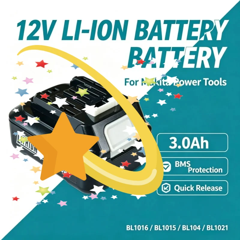 12V 3000mAh Lithium Replacement Battery For BL1021B BL1020 Compatible With BL1016 BL104 DF331D BL1021 Power Tools