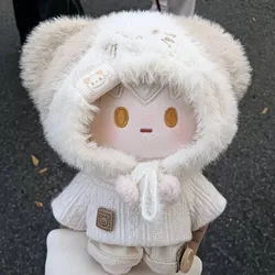 10/20cm Cotton Doll Clothes Cute Cat Ear Hat+Top+Pant Dress Up Suits For Cotton Stuffed Dolls Toys Accessories