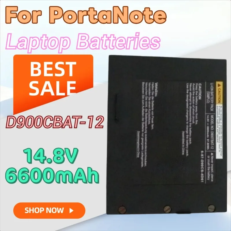 

14.8V 6600mAh Replacement Laptop Battery D900CBAT-12 for PortaNote D900K D900T D90K D90T Sager NP9280 NP9890 Clevo D900F D901C