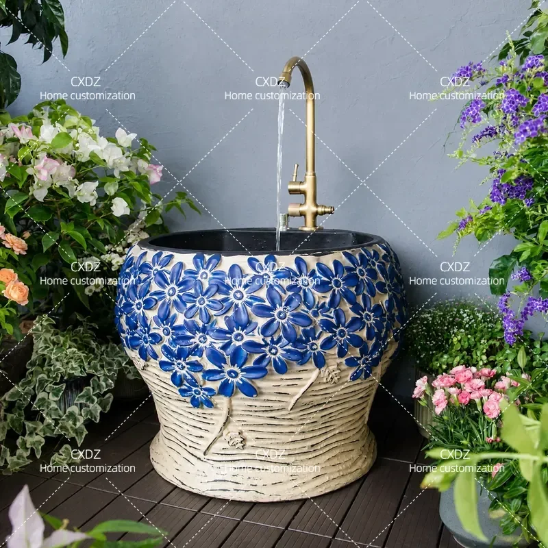 Outdoor Mop Sink for Garden Courtyard Terrace Villa Yard Hand Washing Station Utility Pool