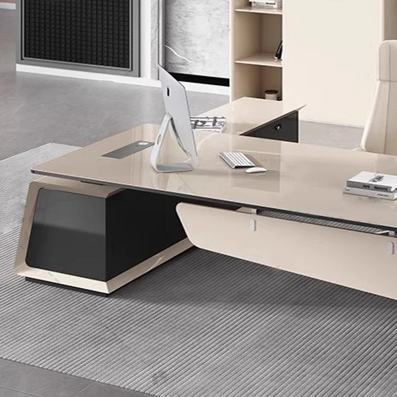 Storage L Shape Office Desk Table Computer Workbench Work Table Luxury Desktop Tavolo Scrivania Ufficio Office Furniture
