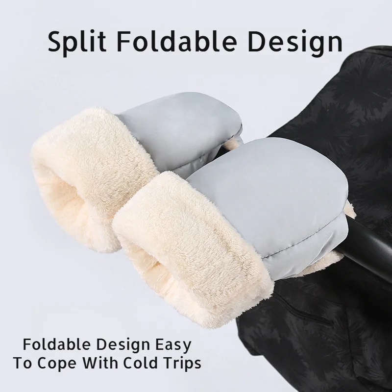 

Baby stroller winter warm gloves waterproof cold fleece thick windproof baby stroller handle gloves