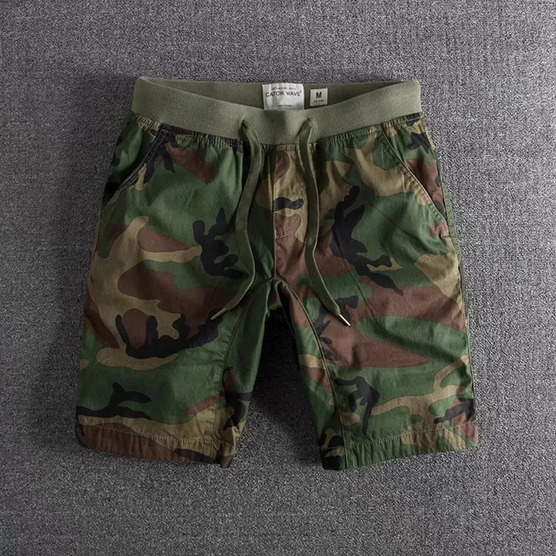 Men's Camouflage Work Shorts Five-Quarter Length Casual Wear Resistant to Dirt Summer Loose Fit Comfortable Lightweight Fabric