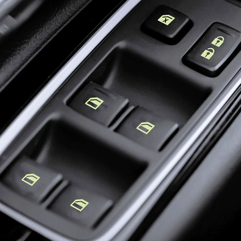 Car Fluorescent Luminous Button Sticker Door Window Lift Night Safety Switch Car Style Decal Switches Relay Decoration Decor