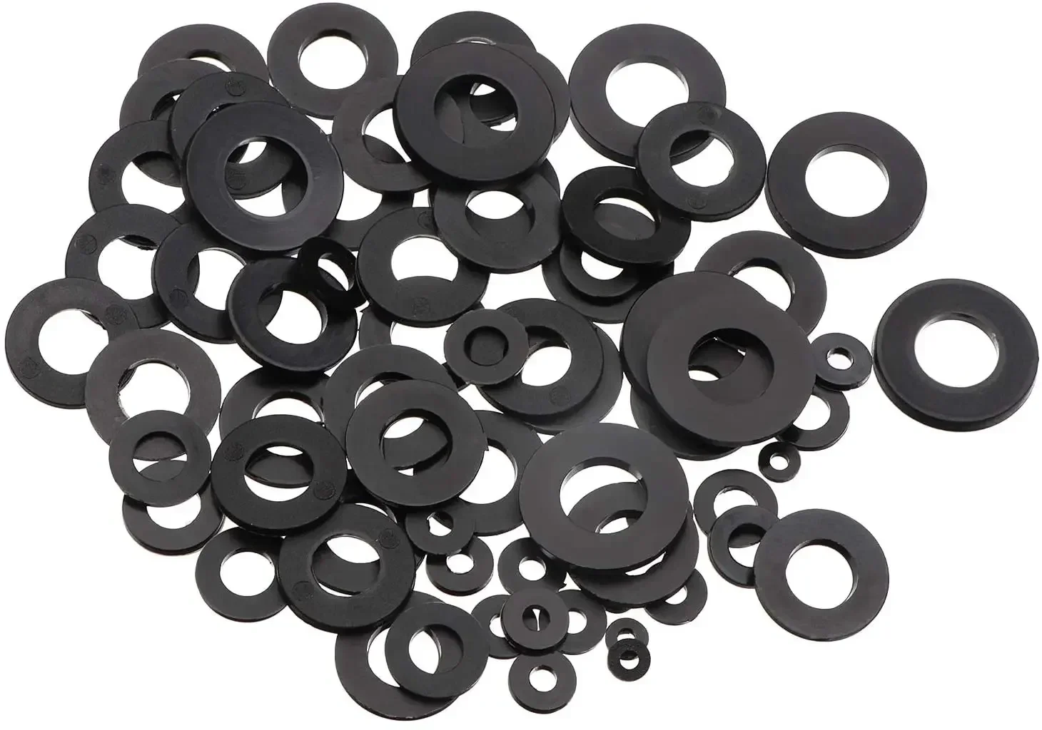 500pcs Nylon Washer Flat Assortment Set with 8-size Safety Plates M2 M2.5 M3 M4 M5 M6 M8 M10 Nylon Sealing Washers