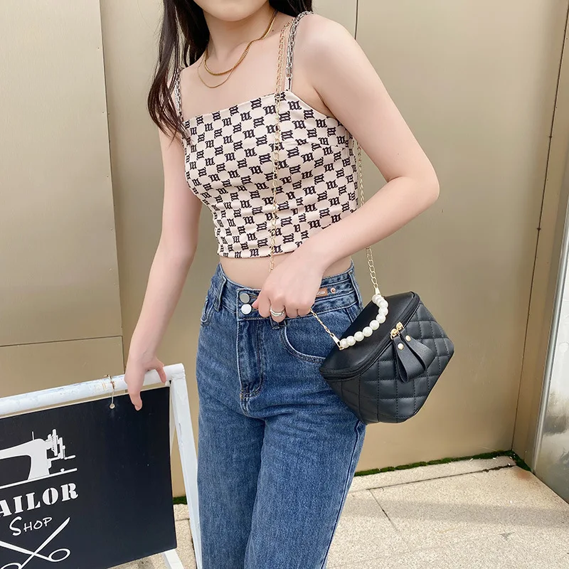 

Женская сумка-ведро, сумка через плечо, маленькая нишевая дизайнерская роскошная осенне-зимняя сумка-цепочка с ромбовидной сеткой, ручная сумка-ведро для воды