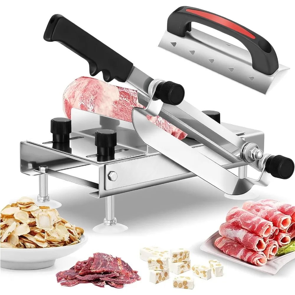 

BAOSHISHAN Manual Meat Slicer, Stainless Steel Meat Cutter Beef Mutton Roll Bacon Nougat for Home Cooking of Shabu