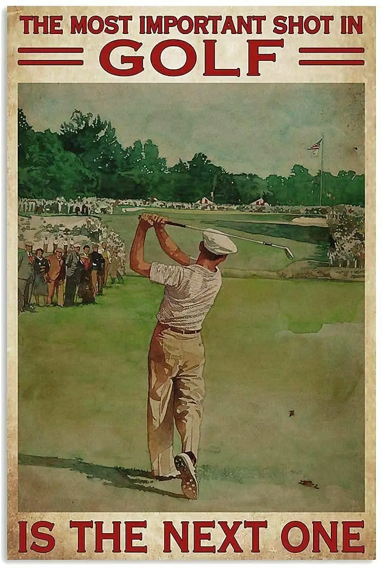 Krouterebs Ben Important Shot in Golf Metal Tin Sign Poster Wall Plaque Vintage Kitchen Farm Yard Garage Club Retro Signs Bathro