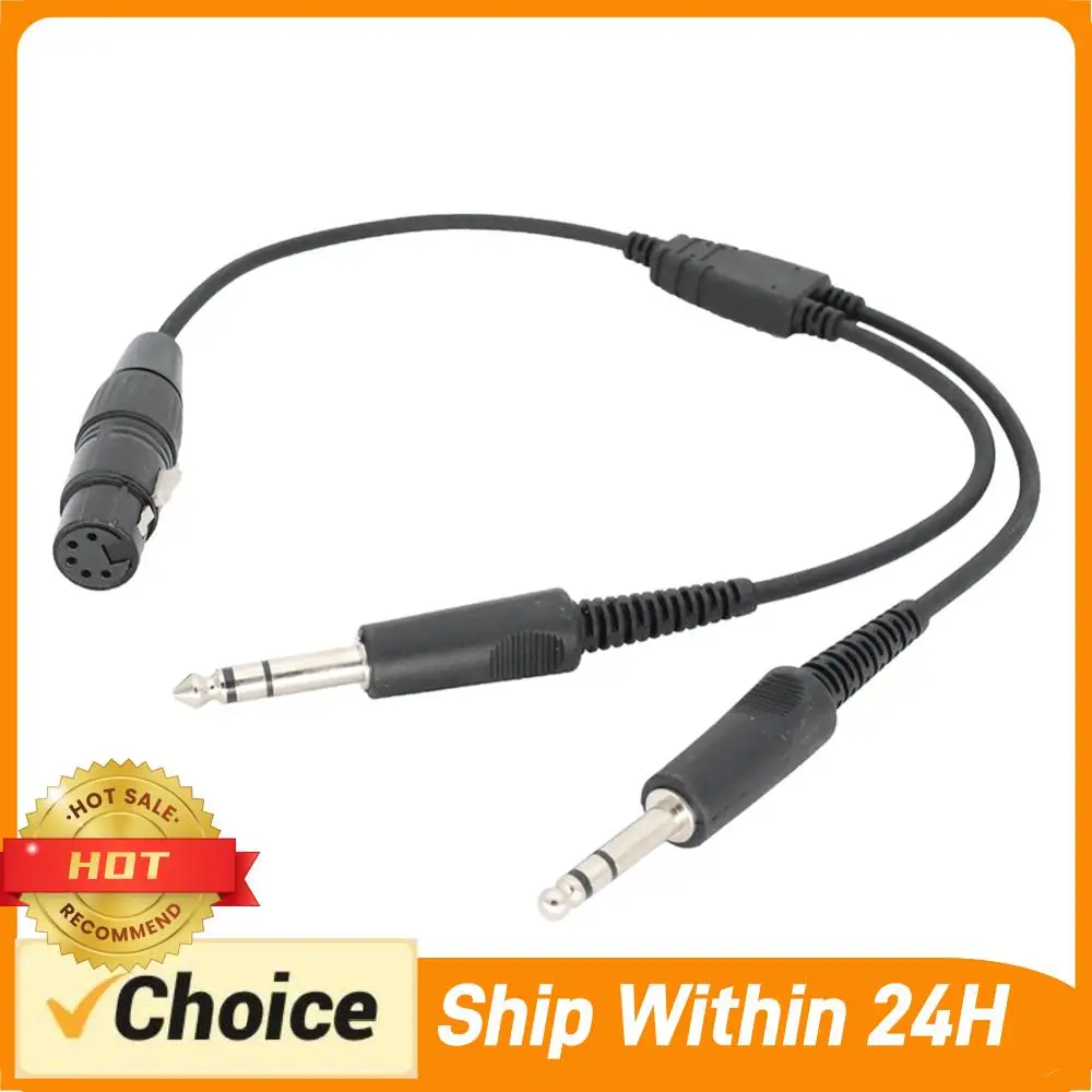 

Airbus XLR To GA Dual Plug 5 Pin Aircraft Headphone Connector Cable Black 5 Pin XLR To GA Twin Plugs Cable Earphone Accessories