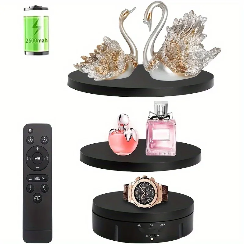 3 in 1 Rotating Display Stand with 5.9/7.08/8.66 Inch Replacement Cover, 360 Degree Rotating Display Stand with Remote Control image 5