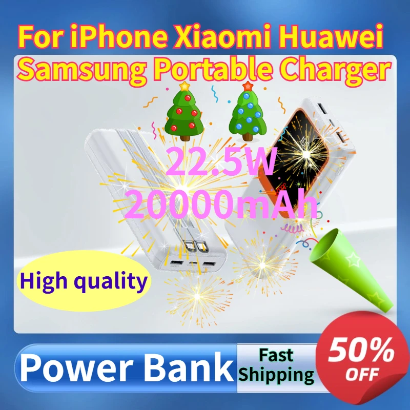 

22.5W Fast Charging power bank 20000mAh High quality for iPhone Xiaomi Huawei Samsung Portable Charger External Battery