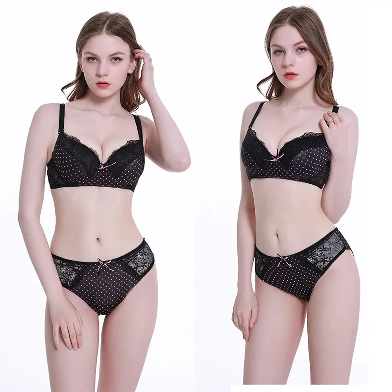 WENLI Push Up Lace Lady Lingerie Set 38/85 40/90 42/95 CDE Cup Bras Set Hollow Outfit G-string Embroidery Underwear Sets