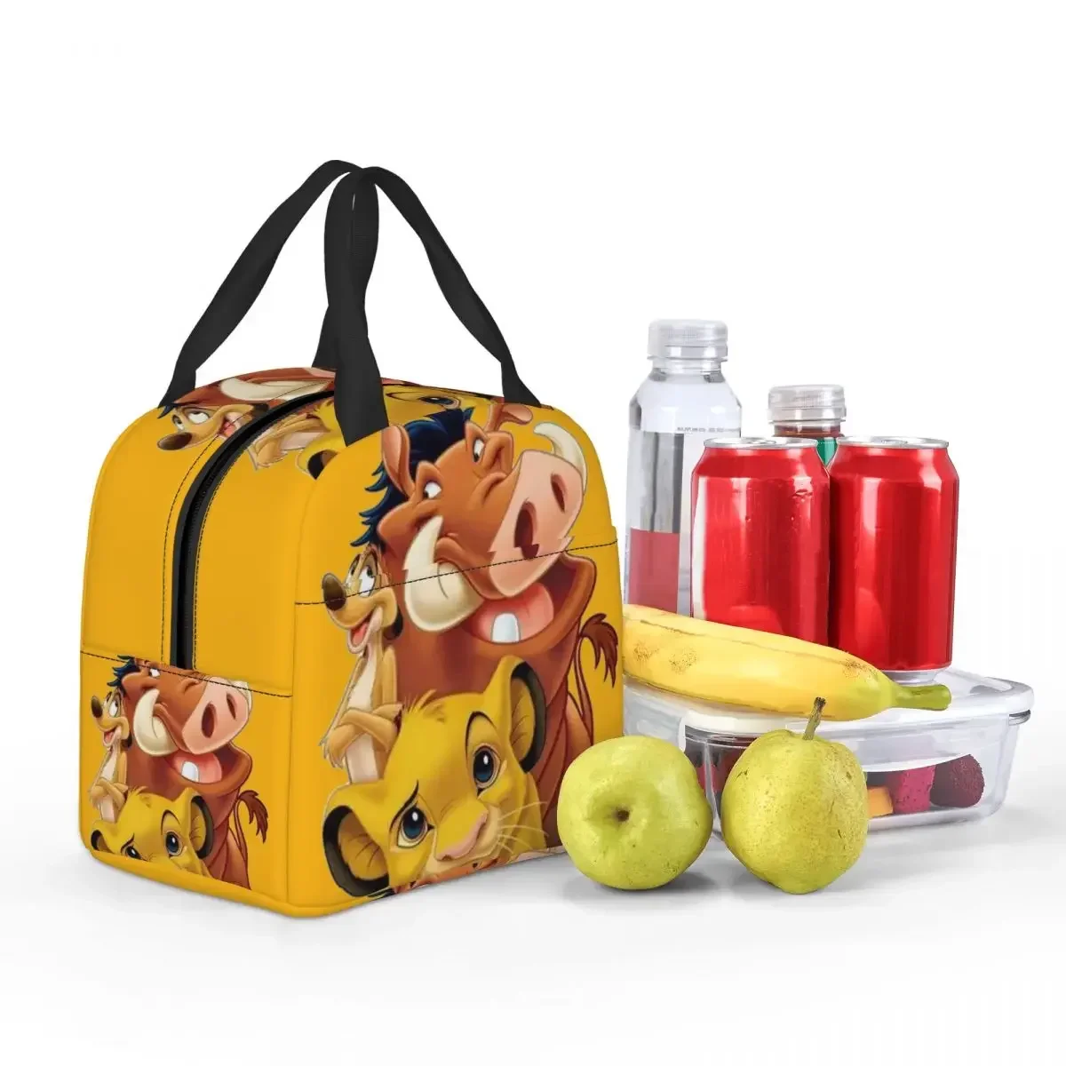 Zipper Closure High School The Lion King Film Lunch Boxes Unique Simba Timon And Pumbaa Classic For Travel Food Bag