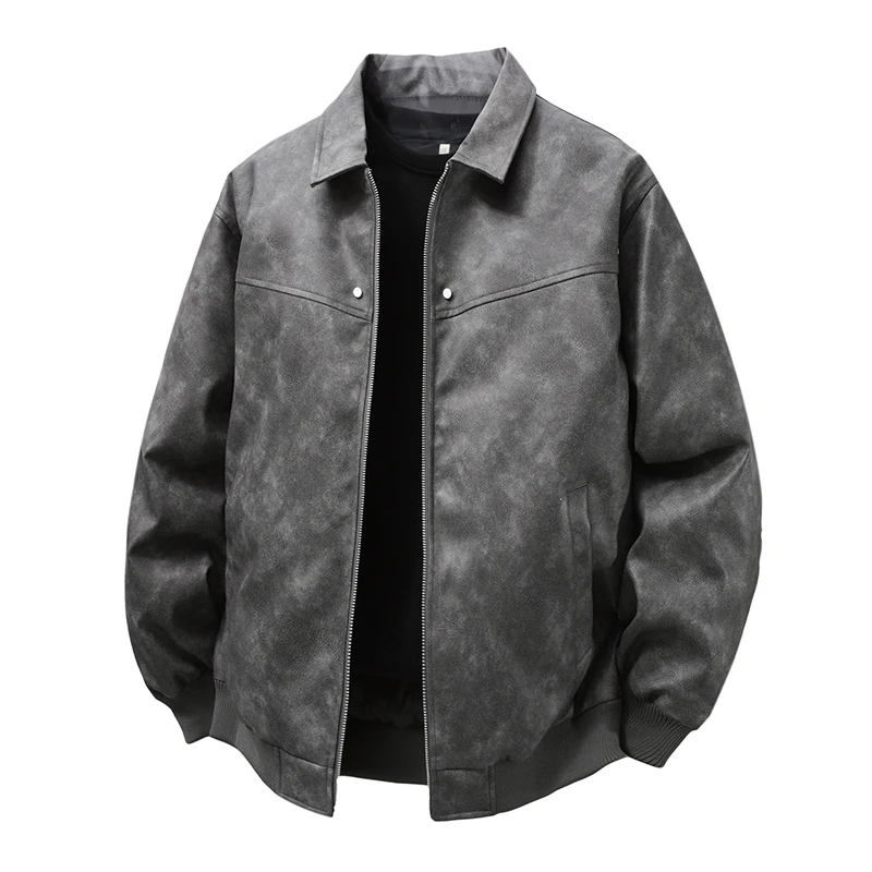 

Autumn Winter Men's Outdoor Sports and Leisure Imitation Leather Jacket Comfortable Fashionable Trendy and Handsome Jacket