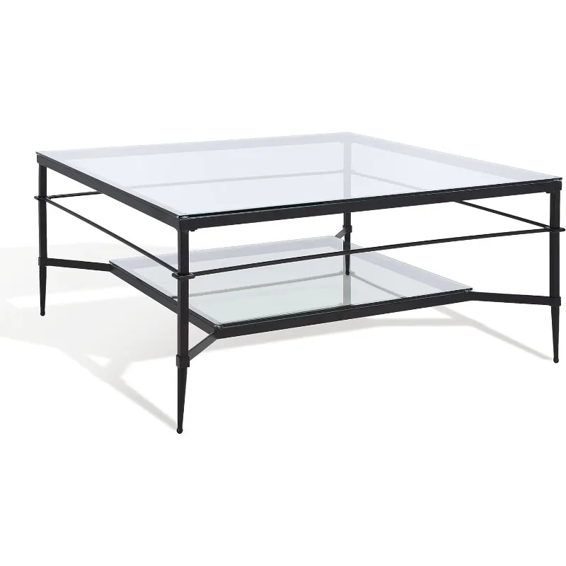 Add A Couture Chic Touch Fashionable Cocktail Table Made From Durable Finished Metal and Tempered Glass