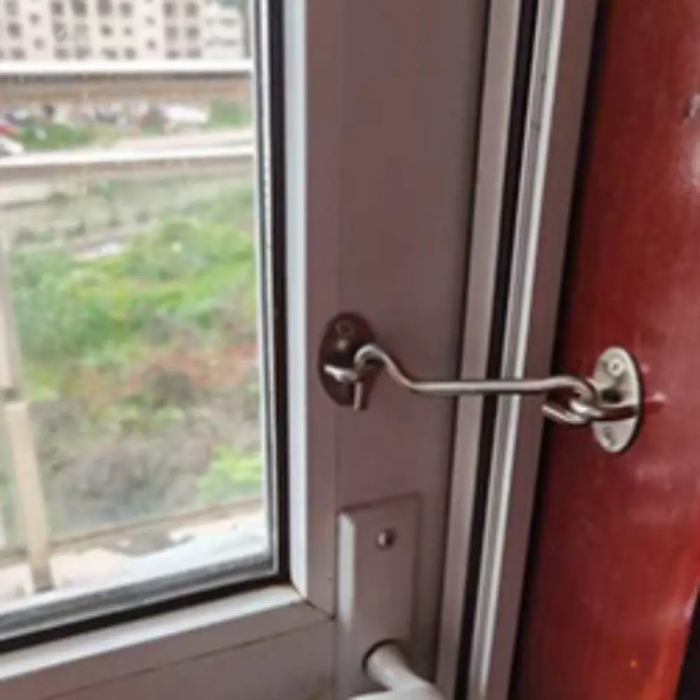 Multipurpose Window Lock Hook Gate Hooks Stainless Steel Wind-Proof Cabin Hook Hook and Eye Durable Gate Hooks and Eye Lock