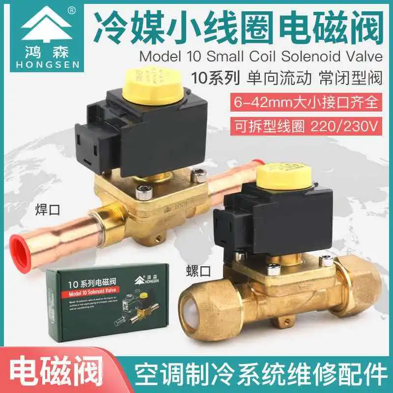 Hongsen Casetto Style Cold Storage Central Air Conditioning Electromagnetic Valve Electromagnetic Two-way Valve Threaded Welding