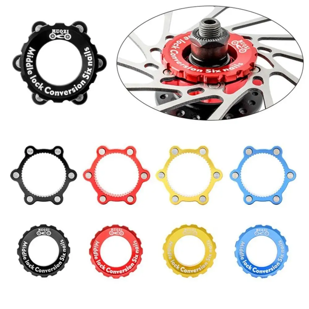 

6 Bolts Bike Centerlock Adapter 44mm Axis Aluminum Alloy Bike Hub Center Lock Conversion Anodizing Process Tight Fit
