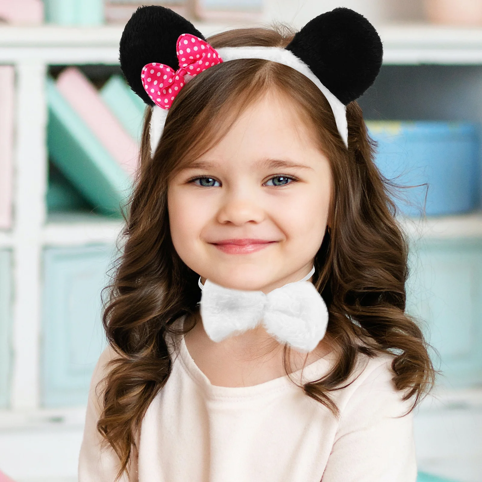 2 set di accessori per costumi da panda per donne, fasce, papillon, code, feste a tema, festival, divertimento di Halloween